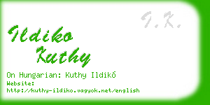 ildiko kuthy business card